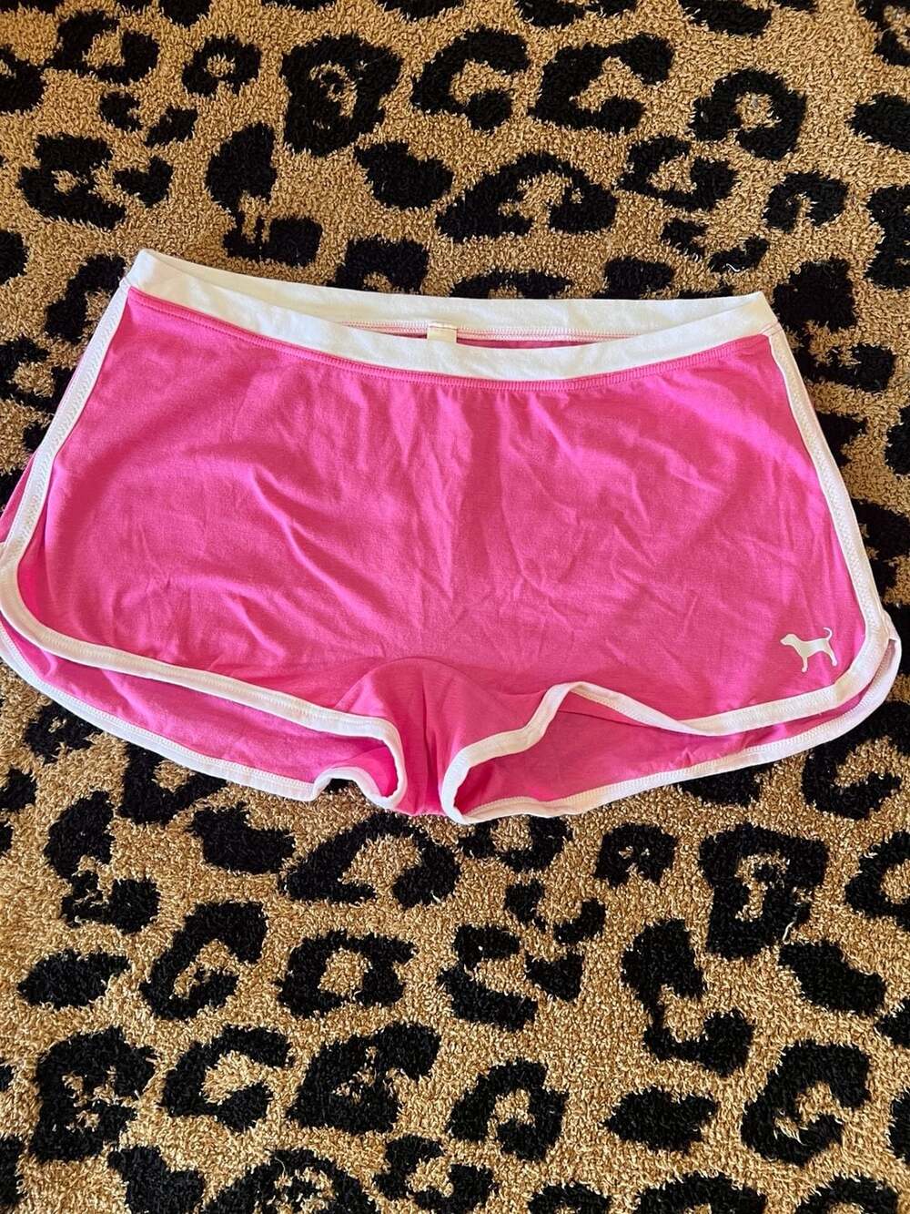 NWOT Victoria's Secret PINK Cotton Dorm Boyshort Panty Size L Sizzling Strawberr